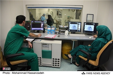 اتاق مانیتورینگ بخش آنژیوگرافی اطفال در بیمارستان شهید رجایی