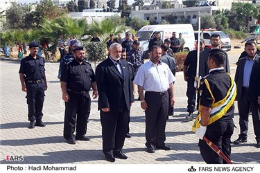 اسماعیل هنیه در رزمایش نیروهای امنیتی و پلیس حماس در غزه
