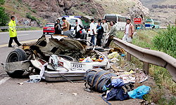 7 کشته بر اثر تصادف 9 وسیله نقلیه در کرمان