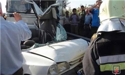مرگ راننده تریلی در تصادف با 2 خودرو در قزوین