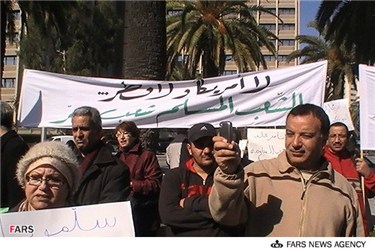 تظاهرات شهروندان تونسی در مخالفت با توطئه علیه سوریه