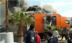 کامیون حامل مواد خوشبوکننده ترکیه‌ای آتش گرفت