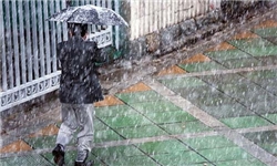 آغاز بارش برف و باران در زنجان