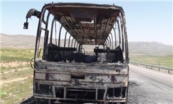 مسافران اتوبوس در آتش سوختند/ 14 نفر کشته شدند