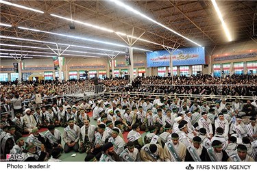 دیدار هزاران نفر از بسیجیان استان خراسان شمالی با مقام معظم رهبری