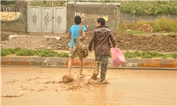 آبگرفتگی شهرهای شمالی خوزستان در پی بارش باران