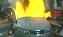 فیلم خودروی منفجرشده معاون فرمانده‌کل گردان‌های قسام