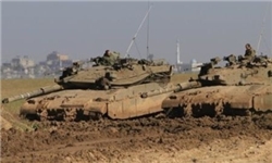 استقرار تانک‌های صهیونیستی در نزدیکی مرزهای غزه