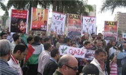 تظاهرات مصری‌ها مقابل مقر اتحادیه عرب در محکومیت حمله به غزه