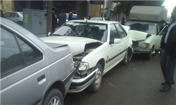 تصادف زنجیره‌ای در آبپخش / تصادف همزمان 7 خودرو در جاده بوشهر ـ خوزستان