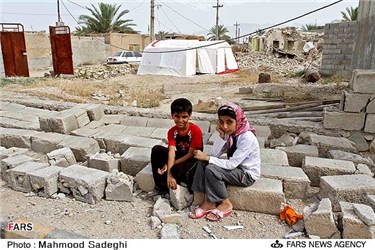 روستاهای زلزله زده در شهرستان دشتی دراستان بوشهر