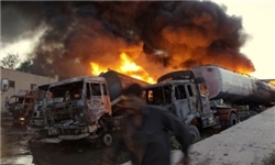ده‌ها تانکر نفت در افغانستان به آتش کشیده شد