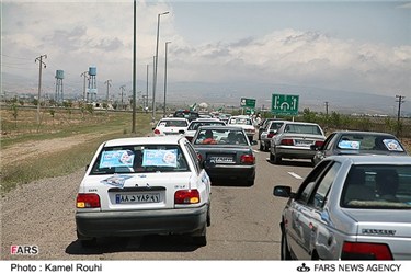 خودرو حامیان سعید جلیلی در اردبیل