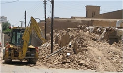 عملیات گسترده تخریب ساخت و سازهای غیر مجاز در شهر فرون‌آباد