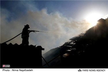 آتش سوزی در دامداری شهر گلبهار مشهد