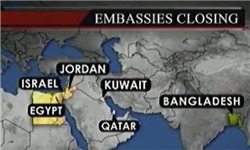 یکشنبه برخی سفارتخانه‌های آمریکا در منطقه تعطیل می‌شوند