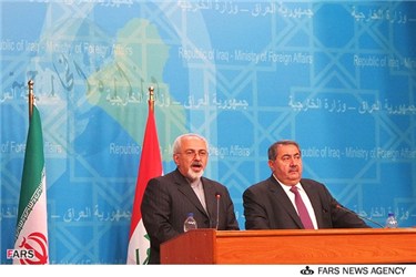 نشست مطبوعاتی مشترک زیباری و ظریف وزرای امور خارجه عراق و ایران