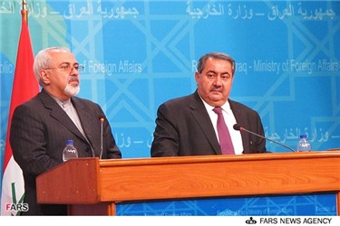نشست مطبوعاتی مشترک زیباری و ظریف وزرای امور خارجه عراق و ایران