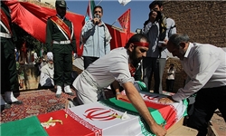 تشییع شهید گمنام در یزد