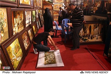 غرفه تابلو فرش در نمایشگاه فرش در کرمان