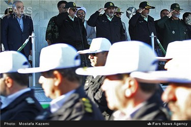 حضور سردار احمدی مقدم در صبحگاه مشترک نیروی انتظامی در ساری