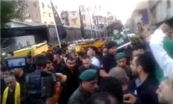پیکر «حاج رضا» و محافظان سفارت با شکوه فراوان در بیروت تشییع شد+فیلم