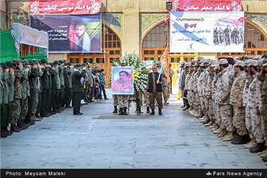 مراسم تشییع پیکر شهید مجید نبیل جانباز قطع نخاعی 70 درصد دوران دفاع مقدس در قزوین