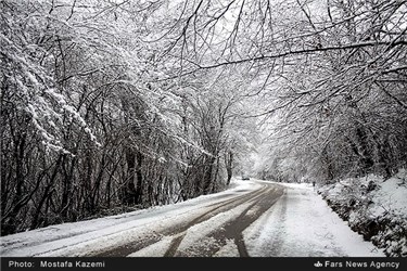 بارش برف پائیزی در روستای کیاده ساری
