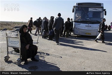 زائران اربعین حسینی در مرز چزابه و شلمچه