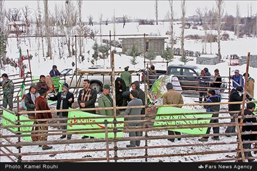 تشییع پیکر دو شهید گمنام در شهرستان کوثر