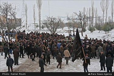 تشییع پیکر دو شهید گمنام در شهرستان کوثر