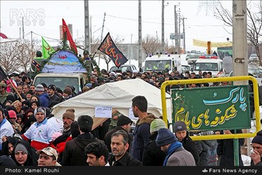 تشییع پیکر دو شهید گمنام در شهرستان کوثر