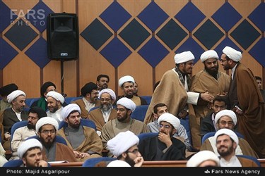 علما و روحانیون استان خوزستان حاضر در سخنرانی حجت الاسلام حسن روحانی،رئیس جمهور 
