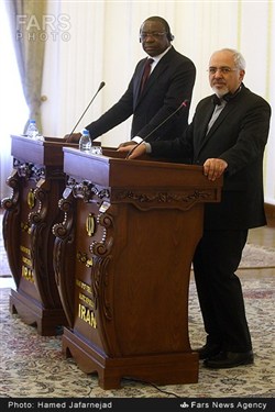 کنفرانس خبری مانکر وزیرخارجه سنگال و محمدجواد ظریف وزیر خارجه ایران