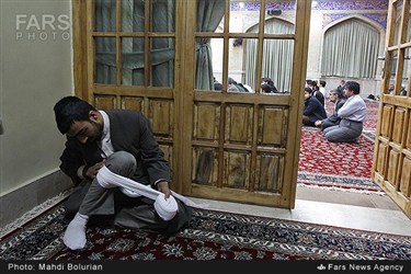 مراسم عمامه گذاری طلاب در مدرسه نواب مشهد