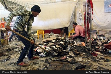 آتش سوزی در نمایشگاه کتاب بندر عباس
