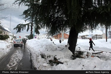 بارش برف سنگین در تنکابن ،عباس آباد و نشنارود