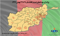 پراکندگی رویدادهای امنیتی افغانستان در هفته گذشته+اینفوگرافی