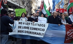 تظاهرات گسترده آرژانتینی‌ها مقابل سفارت رژیم صهیونیستی