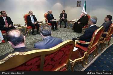 دیدار یوکیا آمانو مدیرکل آژانس بین‌المللی انرژی اتمی با حجت‌الاسلام حسن روحانی رئیس‌جمهور
