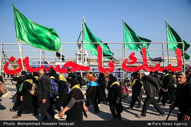 پیاده روی زائران حسینی در مسیر نجف به کربلا در آستانه اربعین حسینی