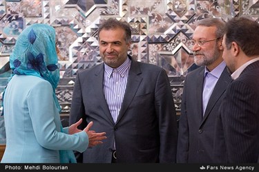 دیدار فدریکا موگرینی مسئول سیاست خارجی اتحادیه اروپا و علی لاریجانی رئیس مجلس شورای اسلامی