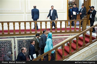 ورود فدریکا موگرینی مسئول سیاست خارجی اتحادیه اروپا به محل دیدار با علی لاریجانی رئیس مجلس شورای اسلامی
