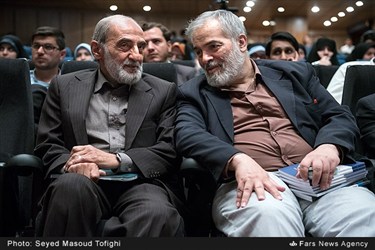 محمد حسن قدیری ابیانه وحسین شریعتمداری مدیر مسئول روزنامه کیهان در همایش خسارت محض