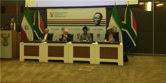 افتتاح سیزدهمین نشست کمیسیون مشترک اقتصادی ایران و آفریقای جنوبی با حضور ظریف و همتایش