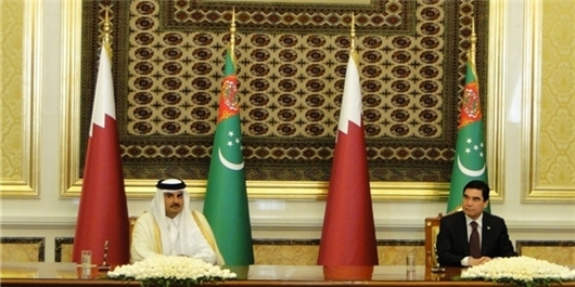 رئیس جمهور ترکمنستان و امیر قطر بر گسترش مناسبات دوجانبه تاکید کردند