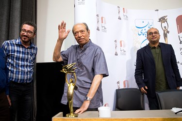 علی نصیریان رئیس بیستمین جشن بزرگ سینمای ایران در نشست خبری بیستمین جشن سینمای ایران 