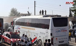 پایان عملیات انتقال ساکنان فوعه و کفریا به حلب سوریه