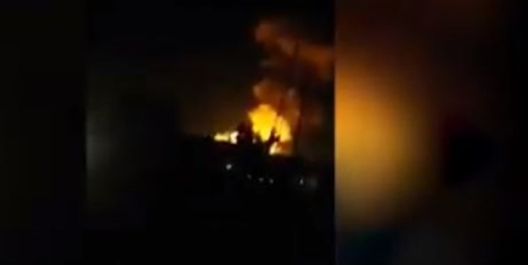 آتش‌سوزی در یک انبار تسلیحاتی در کردستان عراق +فیلم