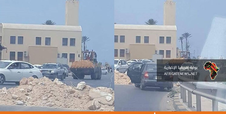 معترضان جاده اصلی طرابلس لیبی را مسدود کردند